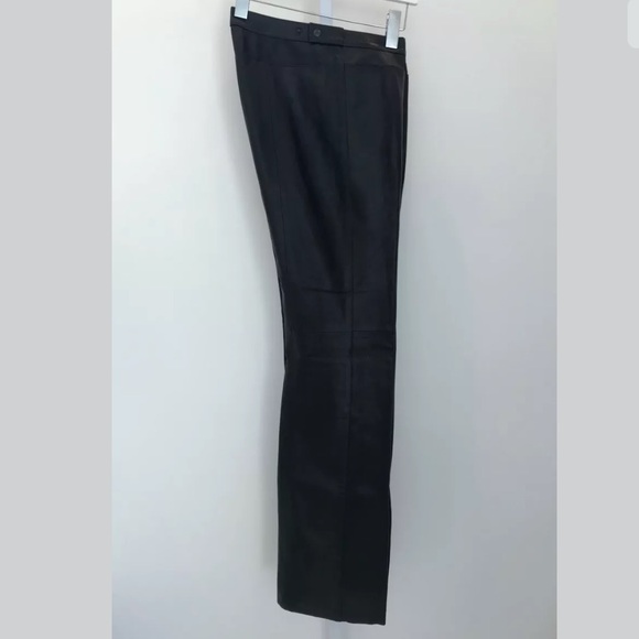 NEIL BARRETT BLACK LEATHER BOOTCUT PANTS SIZE SMALL - Picture 6 of 12